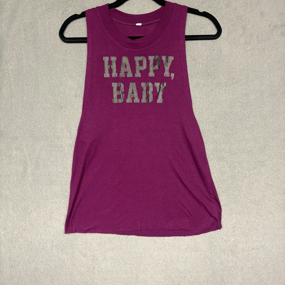 Alo Yoga Women’s Flow Yoga Tank Top Plum Happy Baby Sz. S